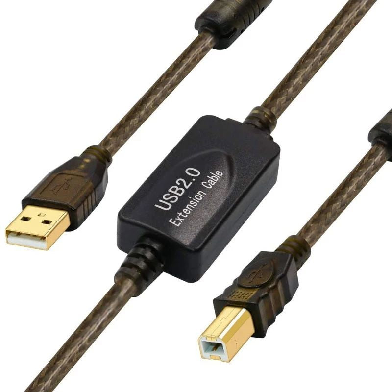 BOXNUBE USB 2.0 Active Printer Cable 10 Meter | A Male to B Male High-Speed Data Cable with Signal Booster | Compatible with Printers, Scanners
