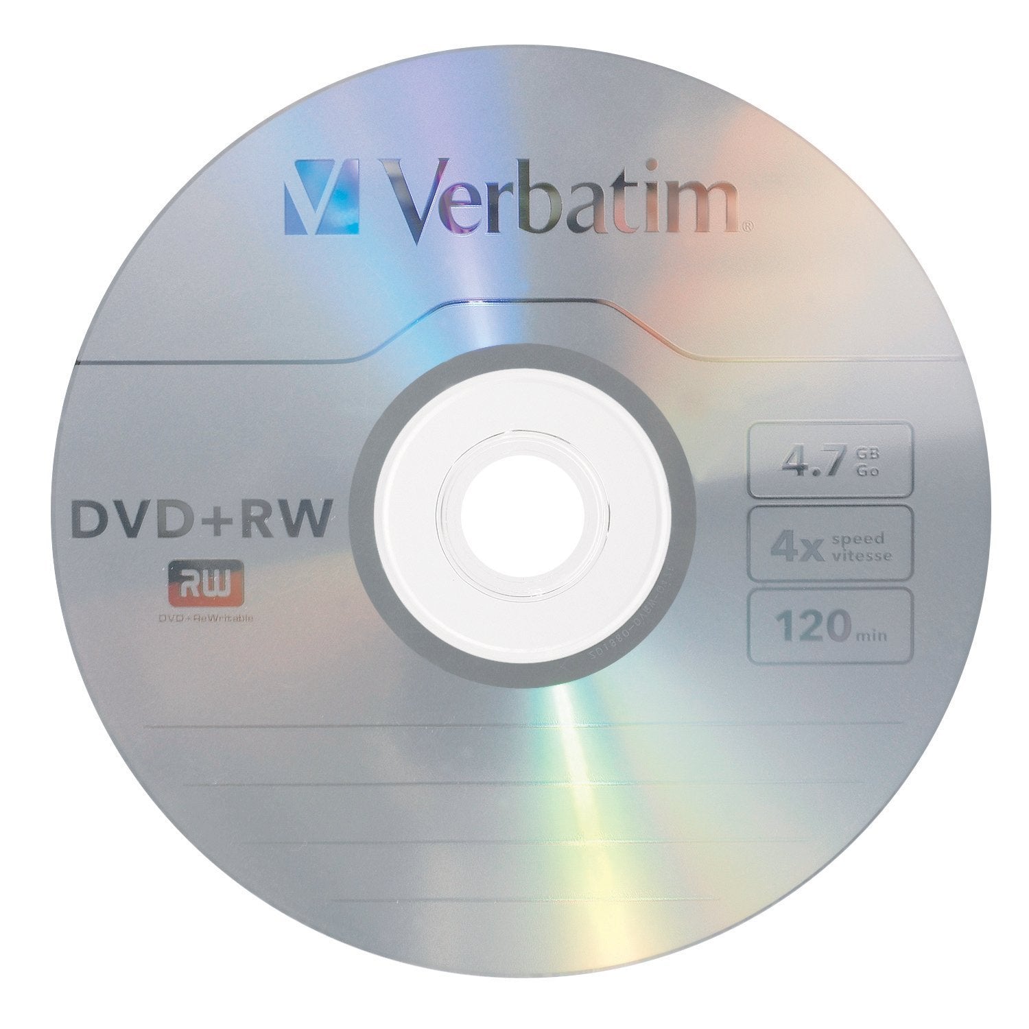 Verbatim 4.7GB DVD+RW 4x Speed Blank DVD RW Disc in Jewel Case 43229 (Pack of 5)