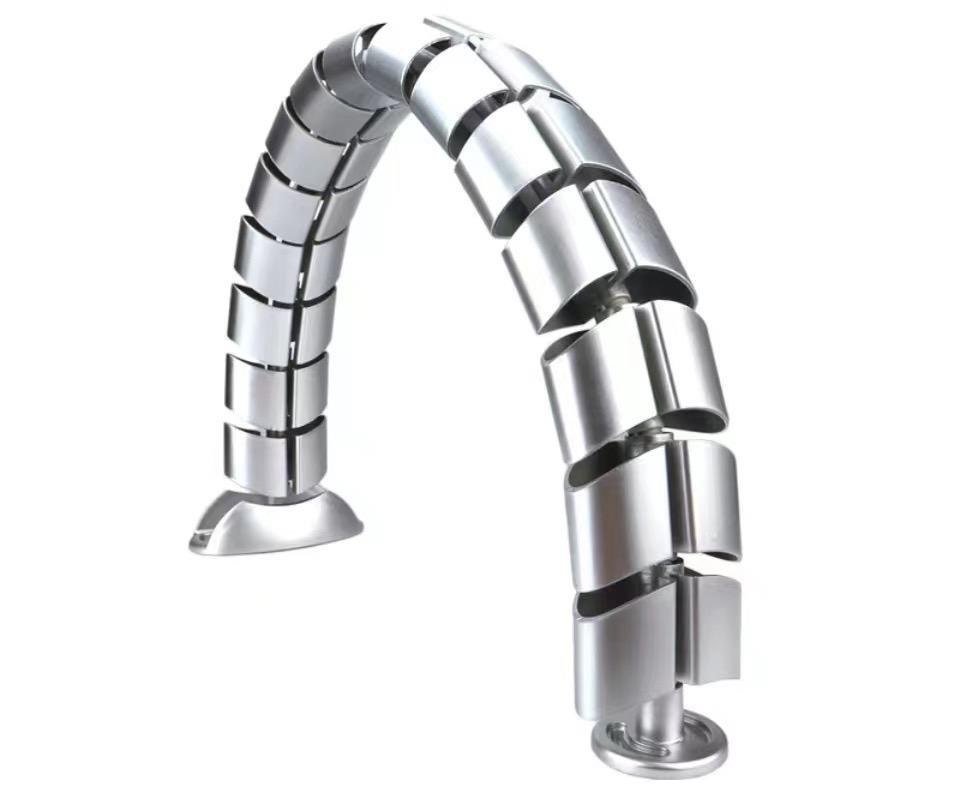 BOXNUBE PVC Vertebrae Snake Cable Manager, Dual Channel Cord Concealer Organizer for Desks, Cabinets, Tables