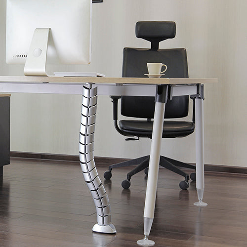 BOXNUBE PVC Vertebrae Snake Cable Manager, Dual Channel Cord Concealer Organizer for Desks, Cabinets, Tables