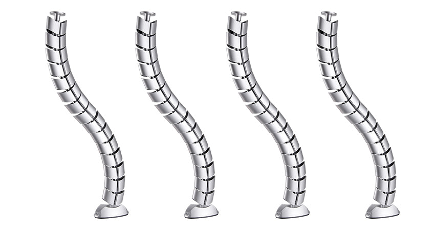BOXNUBE PVC Vertebrae Snake Cable Manager, Dual Channel Cord Concealer Organizer for Desks, Cabinets, Tables