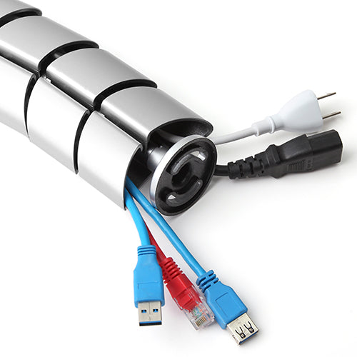 BOXNUBE PVC Vertebrae Snake Cable Manager, Dual Channel Cord Concealer Organizer for Desks, Cabinets, Tables