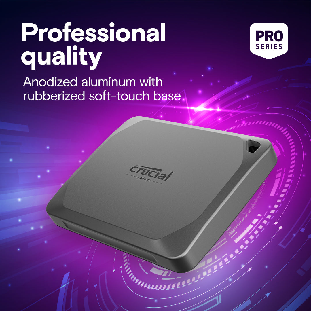 Crucial X9 Pro Portable SSD USB 3.2 External Solid State Drive up to 1050 MB/s IP55 Water Dust Resistance