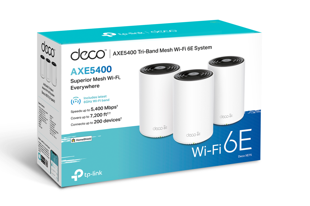 TP-Link Deco XE75 AXE5400 Tri-Band Mesh Wi-Fi 6E System