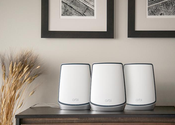 Netgear Orbi RBK853 AX6000 WiFi Mesh System Tri-Band WiFi 6 Mesh System, 6Gbps, 1 Router + 2 Satellites