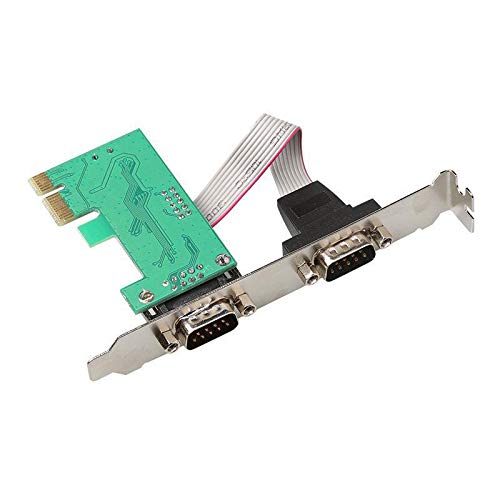 BOXNUBE PCI Express Serial Card - 2 x RS232 (DB9) Serial Port PCIe Card - Serial Expansion Card, Green (PCIE-Serial x2)